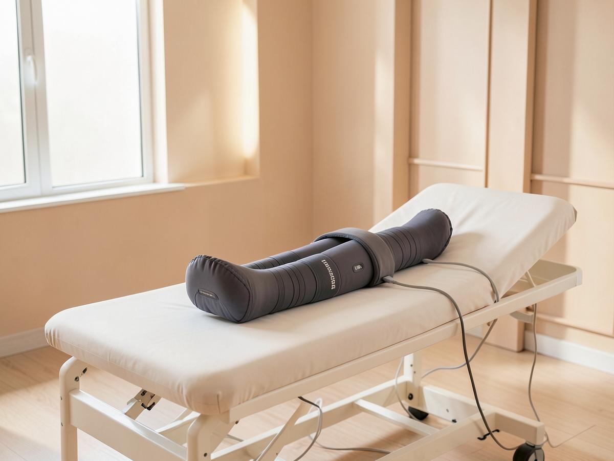 Gambali della pressoterapia sul lettino